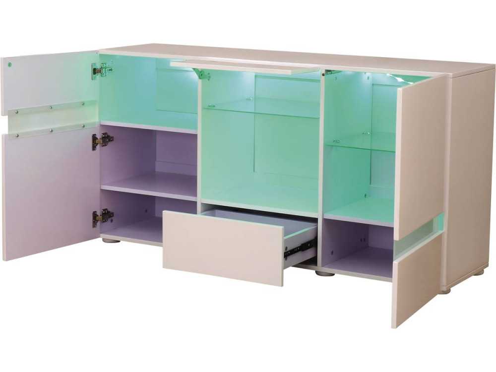 "Volta" LED sideboard - 140 x 40 x 72cm - White lacquered
