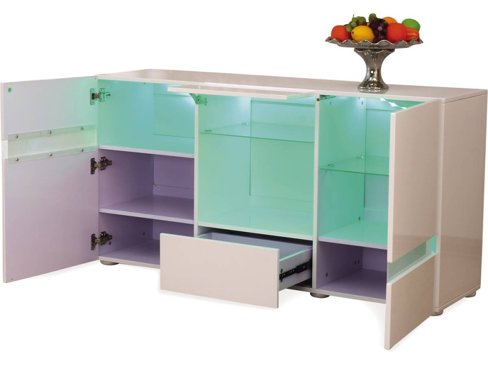 "Volta" LED sideboard - 140 x 40 x 72cm - White lacquered