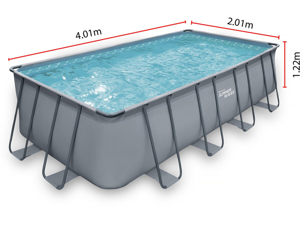 Frame swimming pool - ''LUDO 2 bis'' -  4,01 x 2,01 x 1,22 m - sand filtration system 4,1m3/h