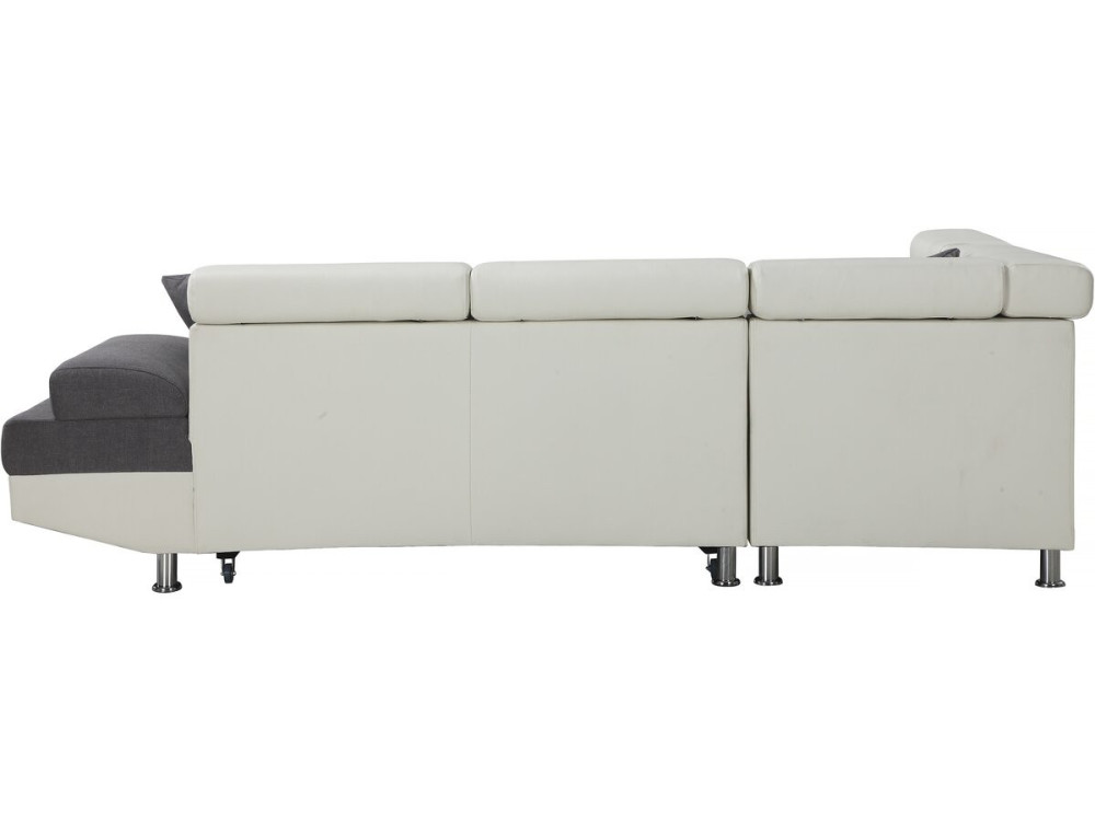 "Sophia luxe" convertible corner sofa - White / Grey - Left angle