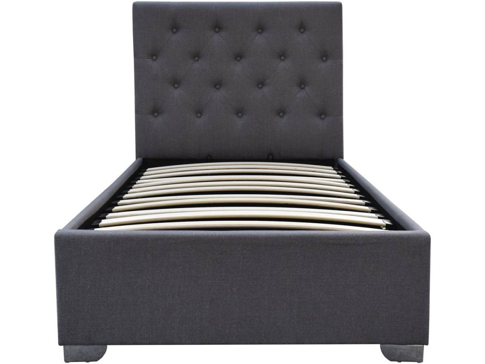 Single bed with storage space "TINO" - 90 × 190 cm - Grey