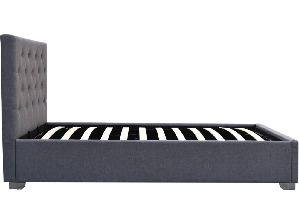Single bed with storage space "TINO" - 90 × 190 cm - Grey