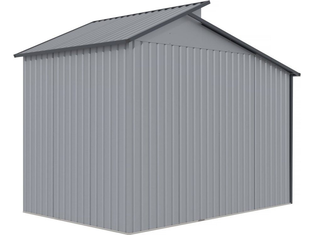 Madras metal garden shed with pergola - 5.64 m² - 193 x 292 x 229 cm - Grey