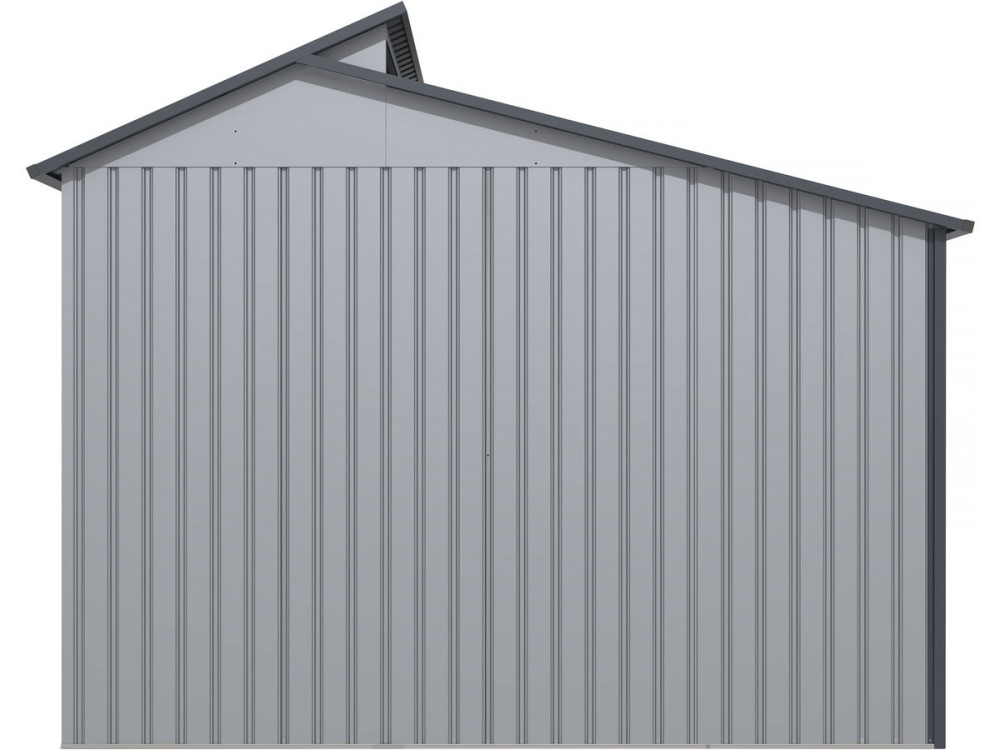 Madras metal garden shed with pergola - 5.64 m² - 193 x 292 x 229 cm - Grey