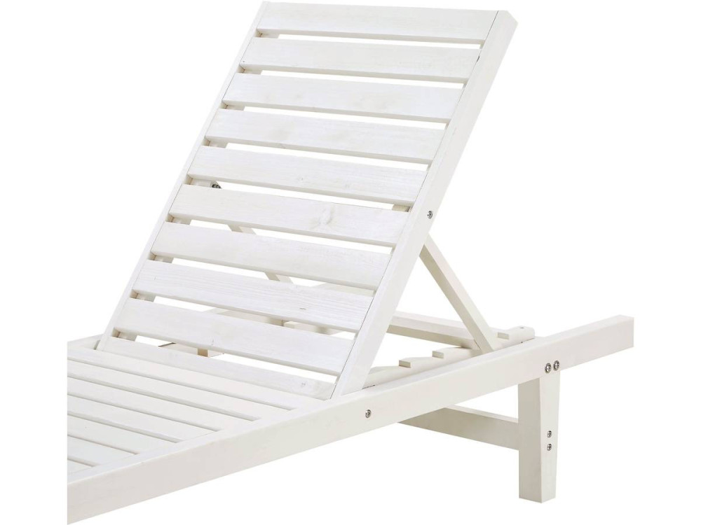 Set of 2 "Rawai" wooden sun loungers - White