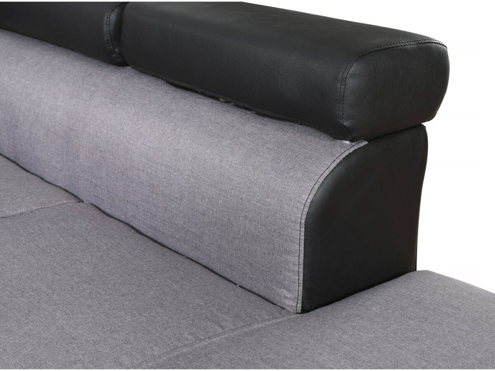 "Sophia luxe" convertible corner sofa - Black / Grey - Right Angle
