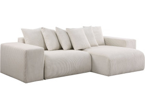Rivoli corduroy corner sofa - 312 x 176 x 49 cm - Beige