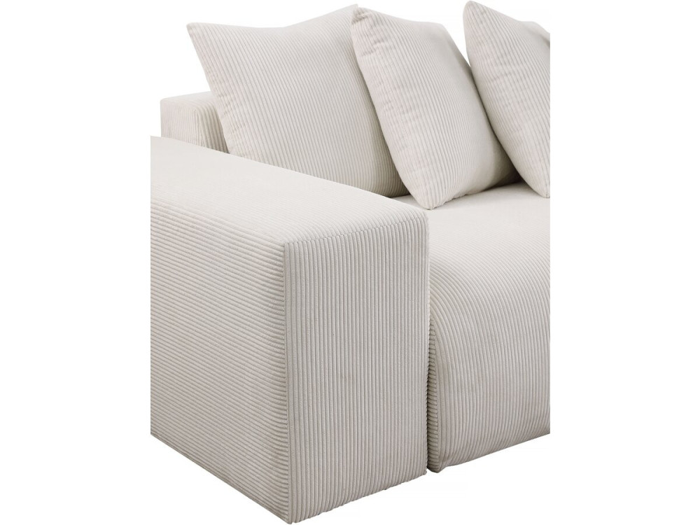 Rivoli corduroy corner sofa - 312 x 176 x 49 cm - Beige