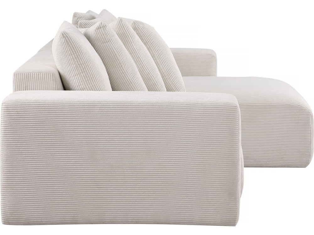 Rivoli corduroy corner sofa - 312 x 176 x 49 cm - Beige