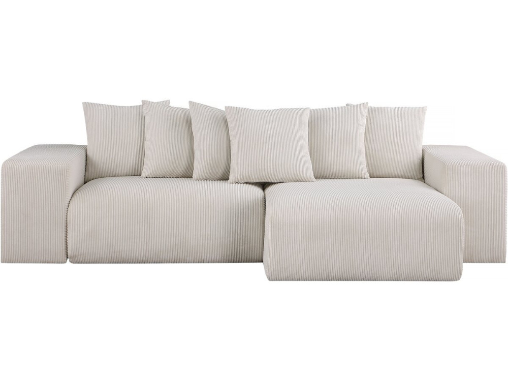 Rivoli corduroy corner sofa - 312 x 176 x 49 cm - Beige