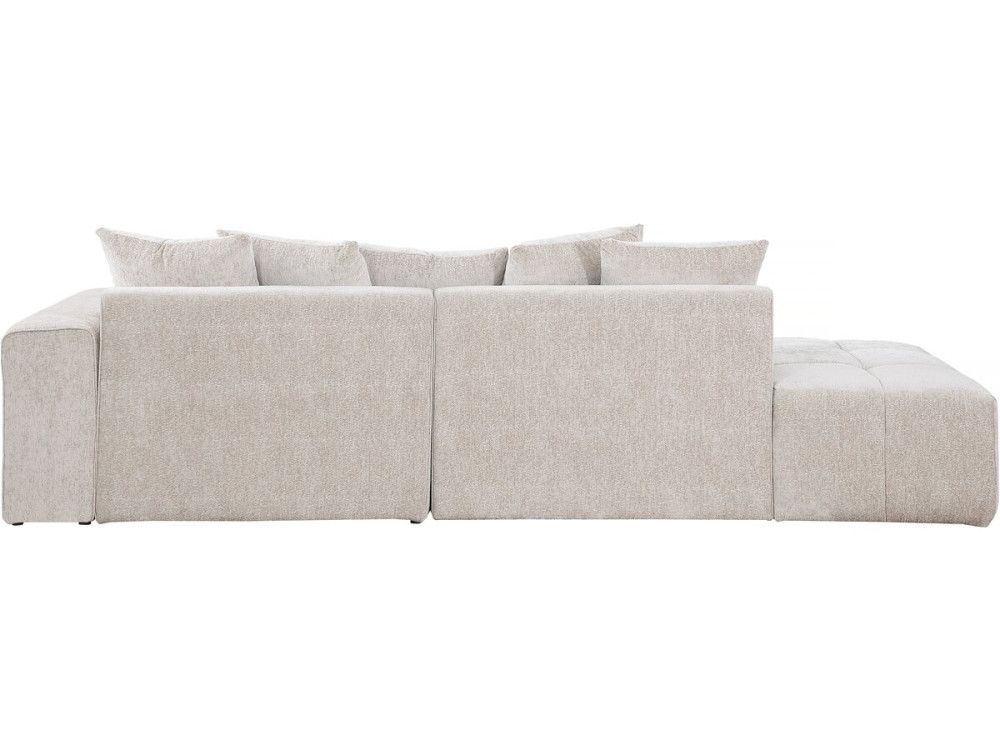 Haussmann 3-seater chenille fabric corner sofa - Beige