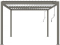 Bioclimatic pergola with LED "Windsor" in aluminum 3 x 4 - Gray - Taupe