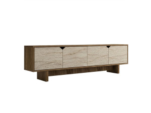 istemi" wooden TV stand 180 x 30 x 50 cm - Walnut