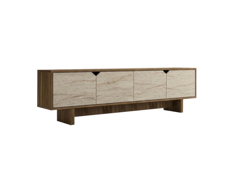 istemi" wooden TV stand 180 x 30 x 50 cm - Walnut