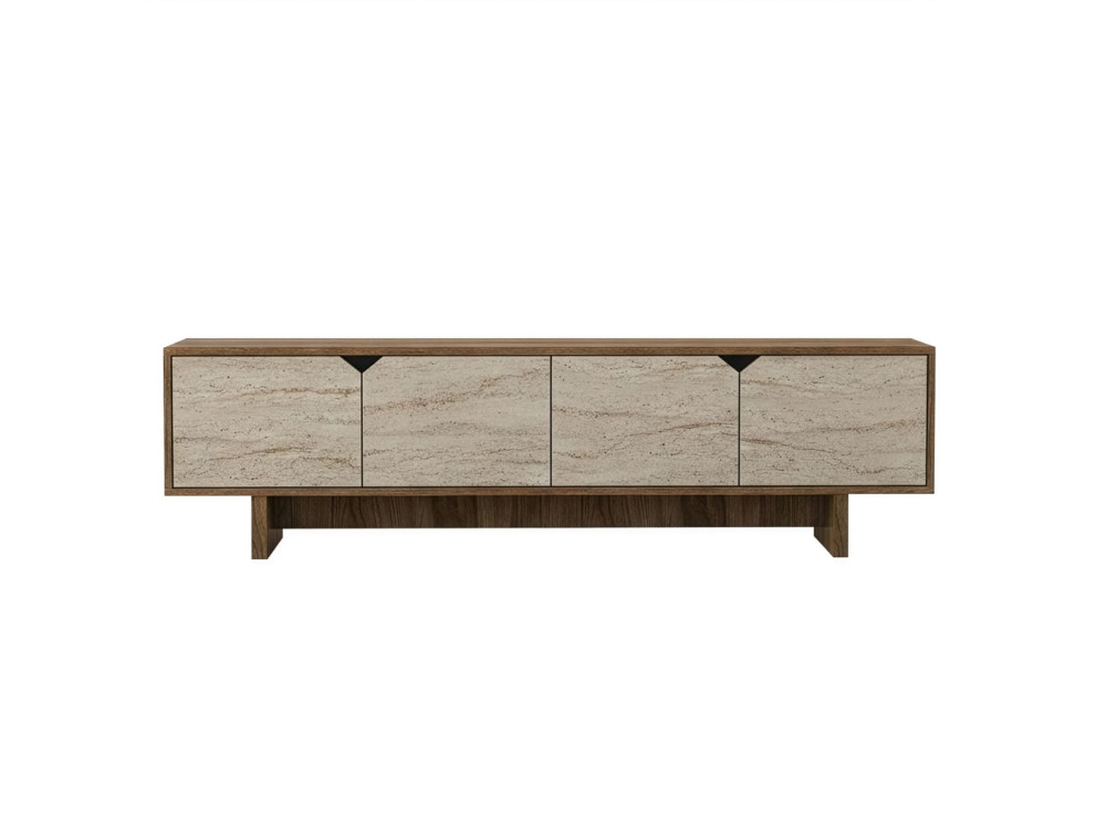 istemi" wooden TV stand 180 x 30 x 50 cm - Walnut