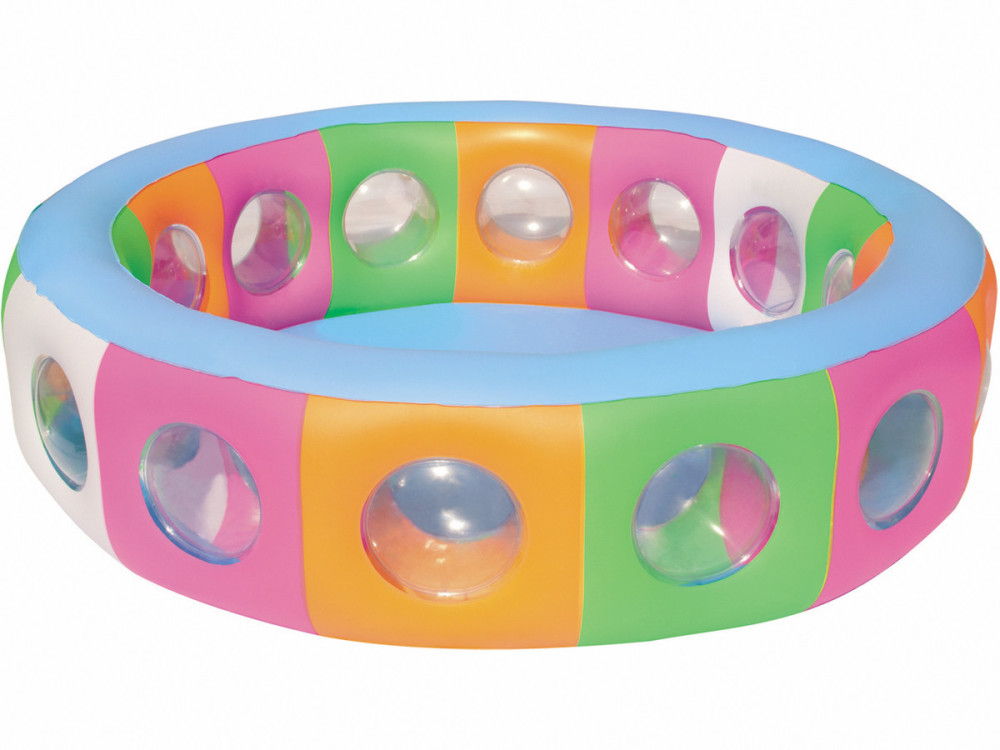 Multicolored inflatable pool with windows - Ø 196 x 53 cm