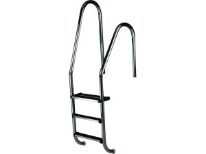 Asymmetrical pool ladder - 2 stainless steel steps