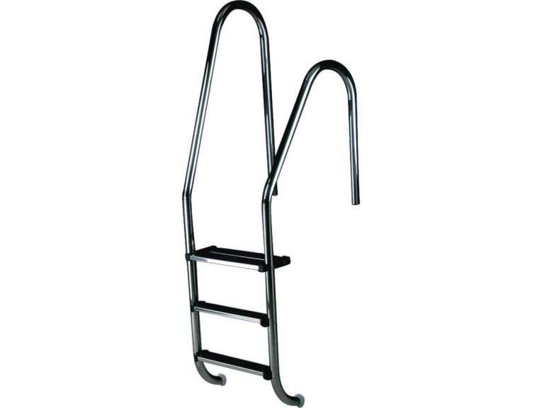 Asymmetrical pool ladder - 2 stainless steel steps