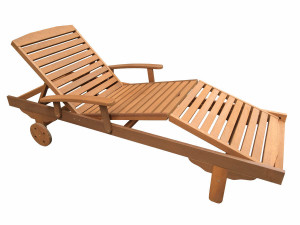 Exotic Wooden foldable Sunbathing Lounge Singapour - "Maple" - Light brown