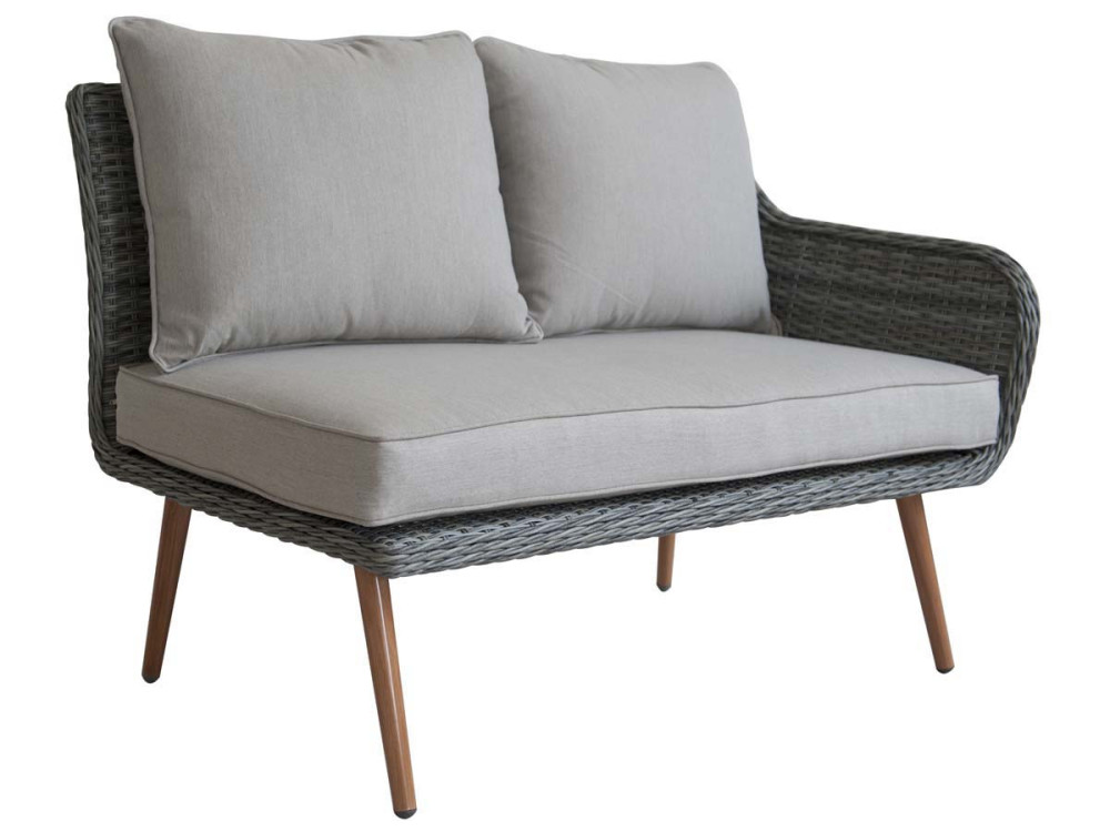 Woven resin garden lounge "Milazzo" - Florida - Gray