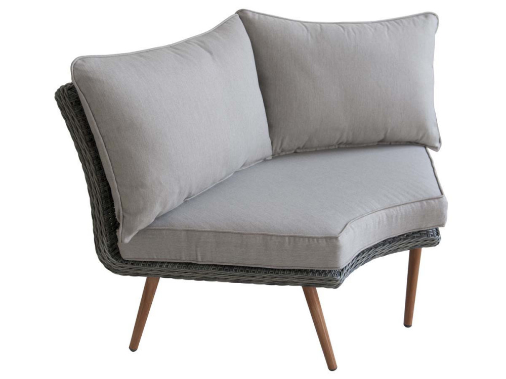 Woven resin garden lounge "Milazzo" - Florida - Gray