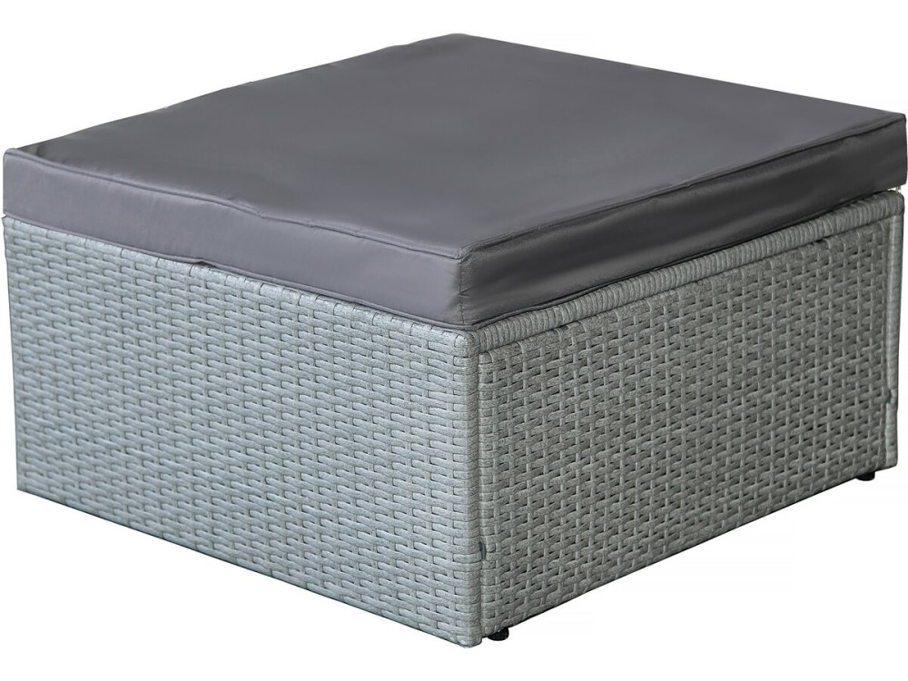 Diya" low woven resin garden furniture set, 3 seater - Grey