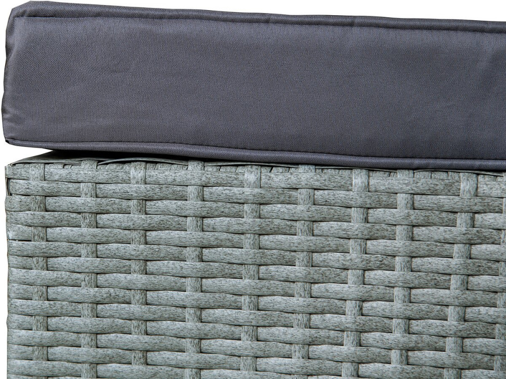 Diya" low woven resin garden furniture set, 3 seater - Grey