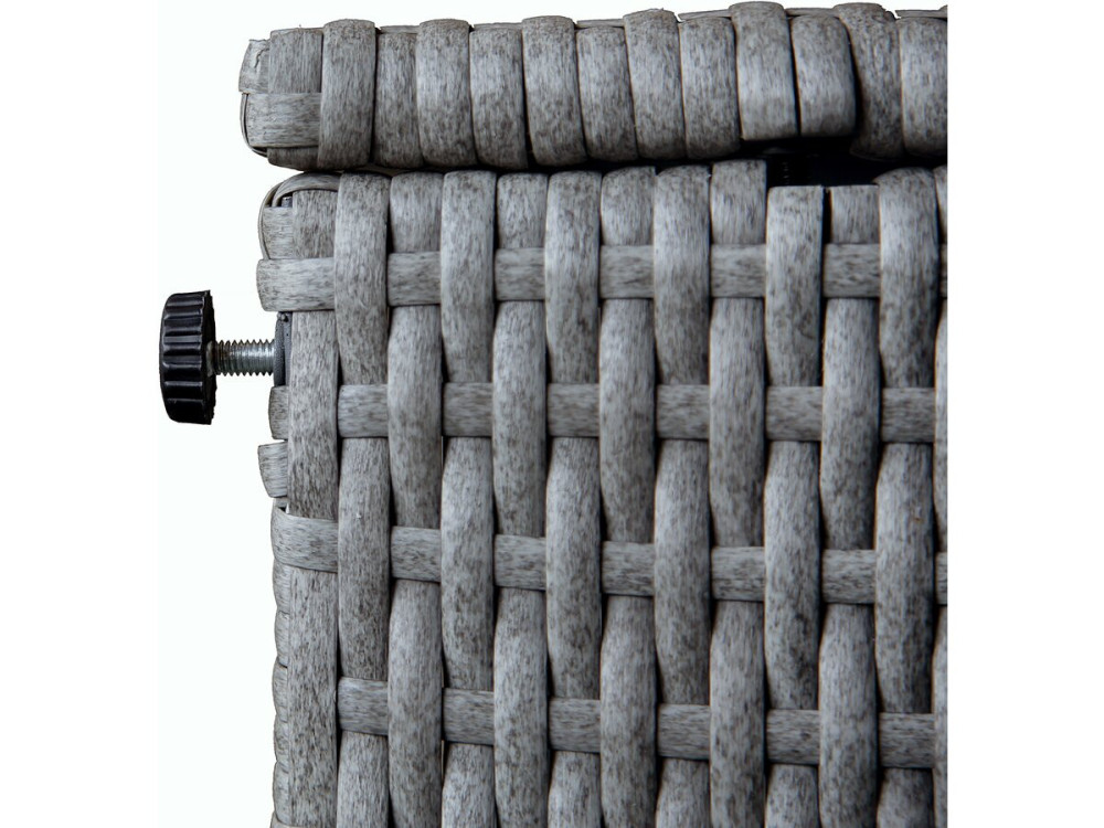 Diya" low woven resin garden furniture set, 3 seater - Grey