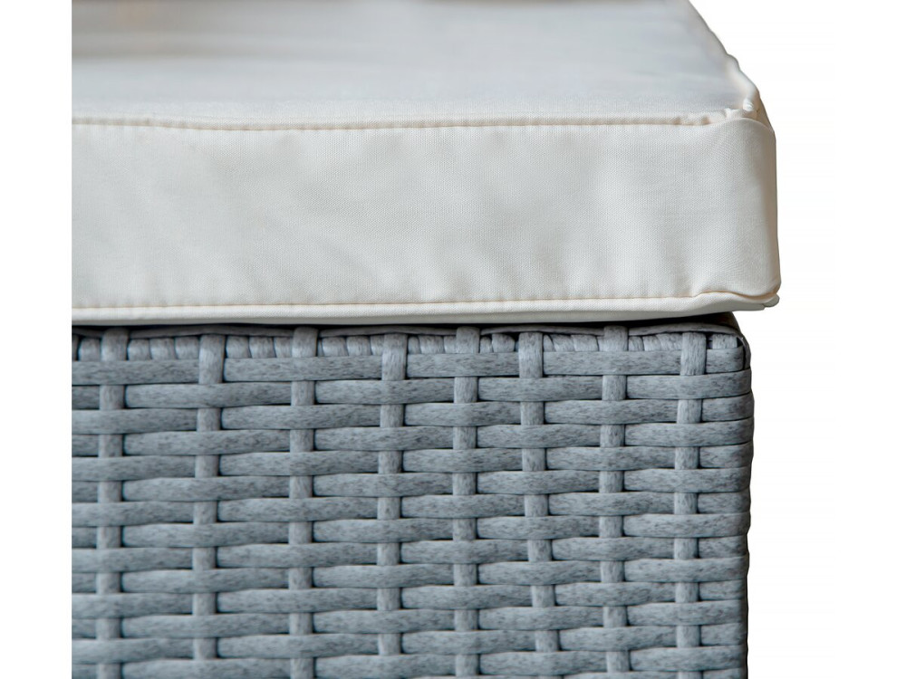 Diya" 3-seater low garden furniture set in woven resin - Grey and beige