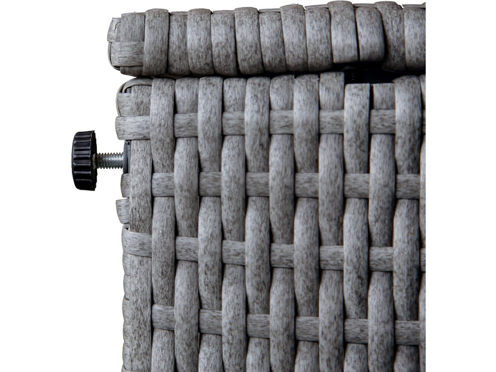 Diya" 3-seater low garden furniture set in woven resin - Grey and beige