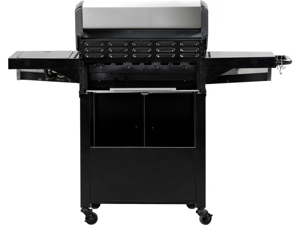 Bingo 5" gas barbecue with glass lid - 4 burners + 1 side + protective cover - 15.2 kW - Black