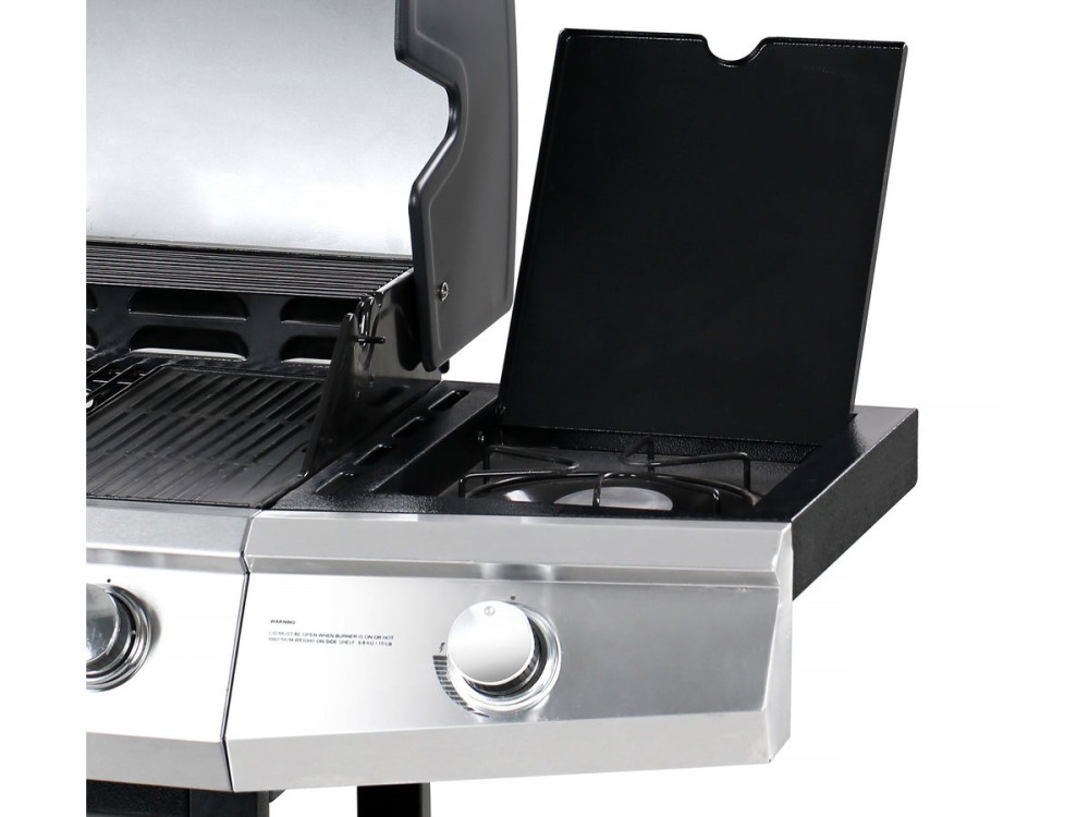 Bingo 5" gas barbecue with glass lid - 4 burners + 1 side + protective cover - 15.2 kW - Black