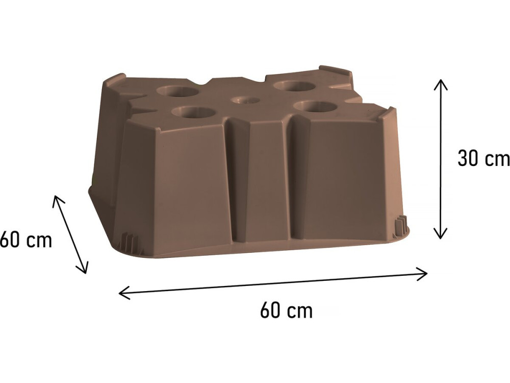 Bases for 200 and 350 L water collector - 60 x 60 x 30 cm - Taupe