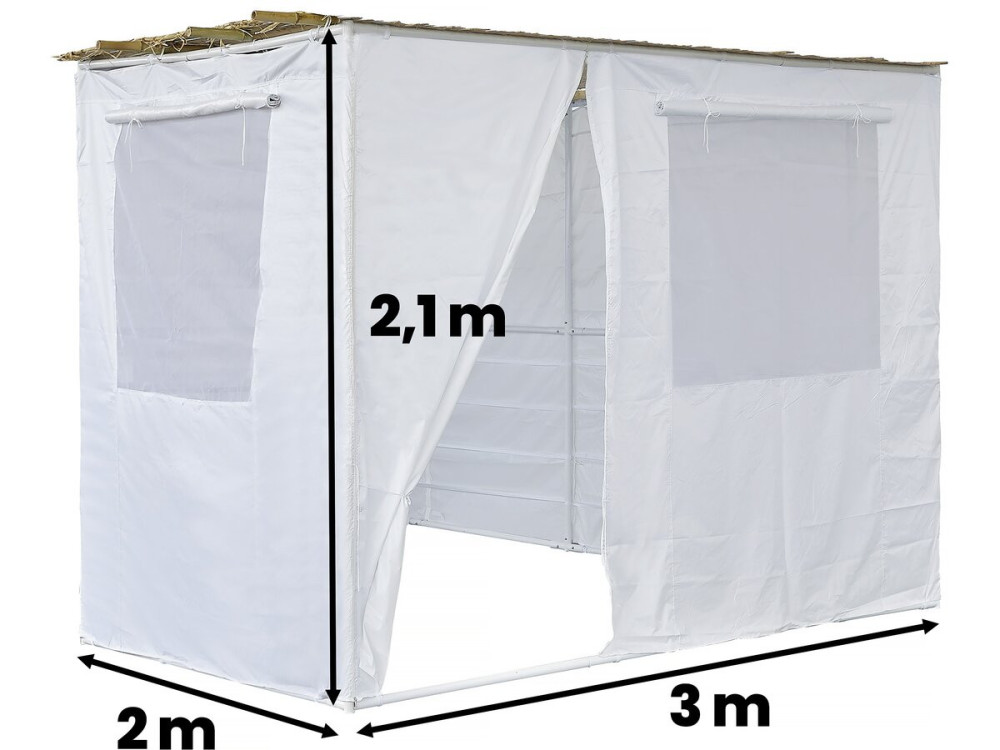 Adjustable NINA Sukkah Kit - 3 x 2 - 1 Bamboo Roll and 3 Wooden Strips