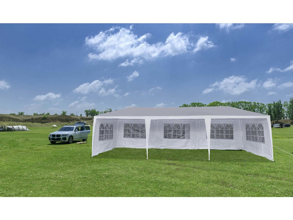 Garden Gazebo Party Tent  "Carolina 9" - 24.39 m² - 3 x 9 m - White