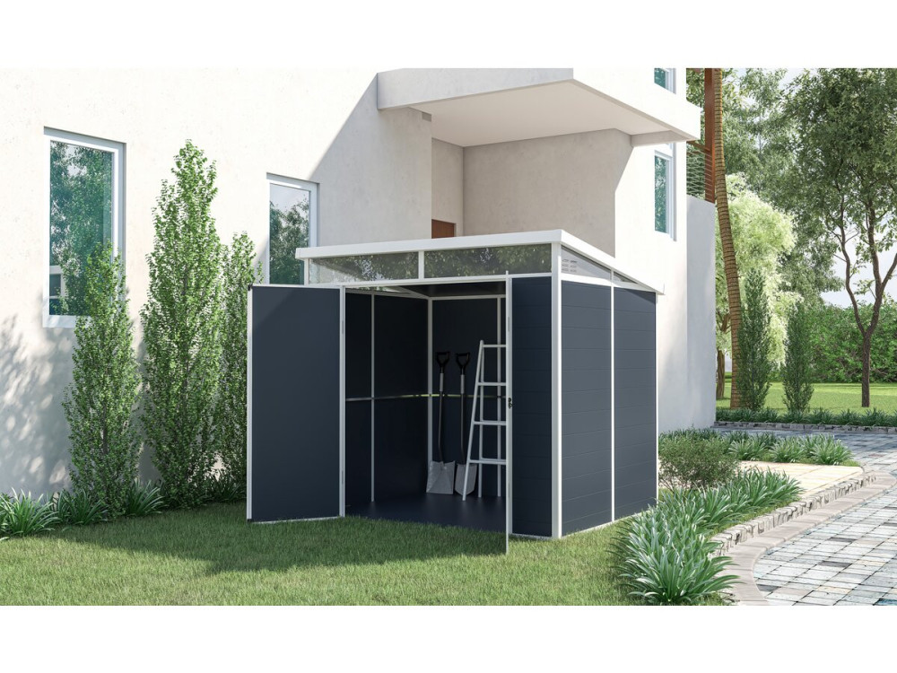 Detroit resin garden shed - Grey - 4.54m² - 1.91 x 2.38 m