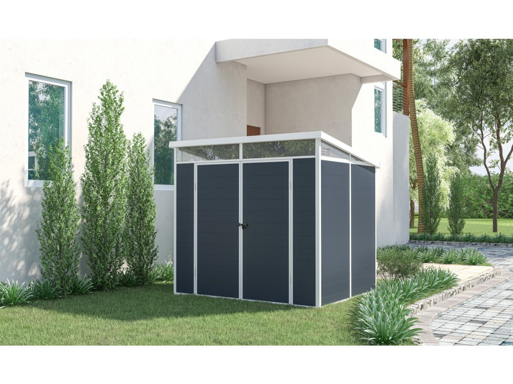 Detroit resin garden shed - Grey - 4.54m² - 1.91 x 2.38 m