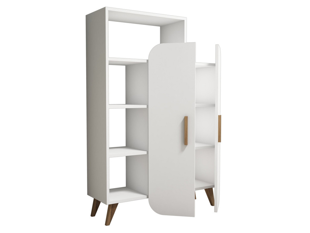 Form" wooden shelving unit - 90 x 32 x 132 cm - White
