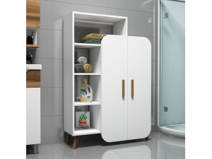 Form" wooden shelving unit - 90 x 32 x 132 cm - White 2