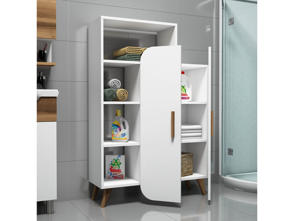Form" wooden shelving unit - 90 x 32 x 132 cm - White
