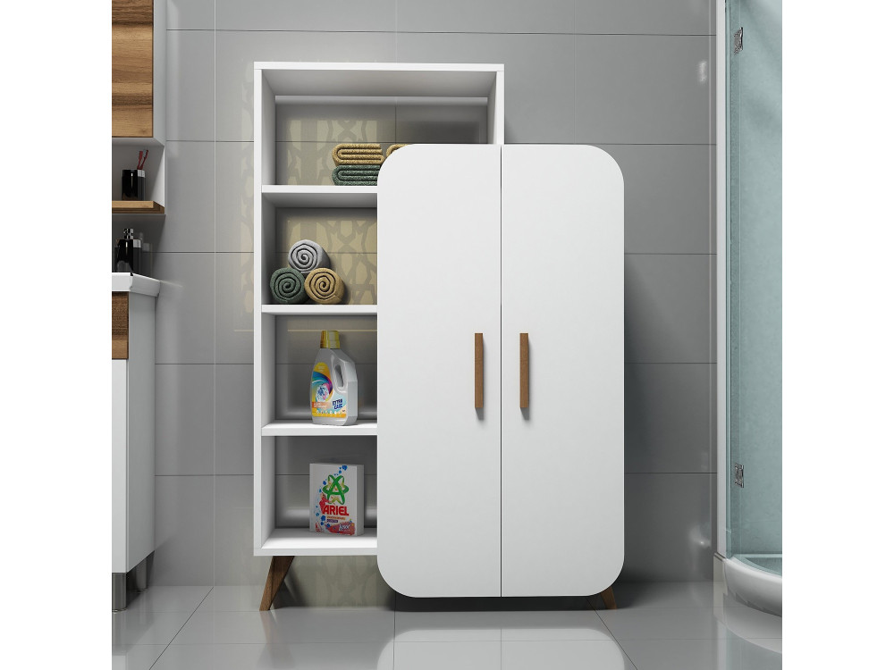 Form" wooden shelving unit - 90 x 32 x 132 cm - White