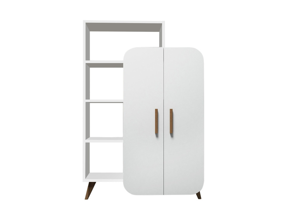 Form" wooden shelving unit - 90 x 32 x 132 cm - White