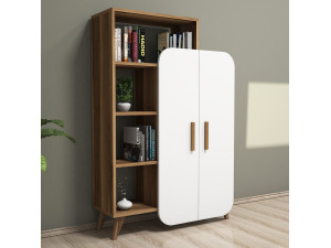 Form" wooden bookcase 90 x 32 x 132 cm - Walnut 2