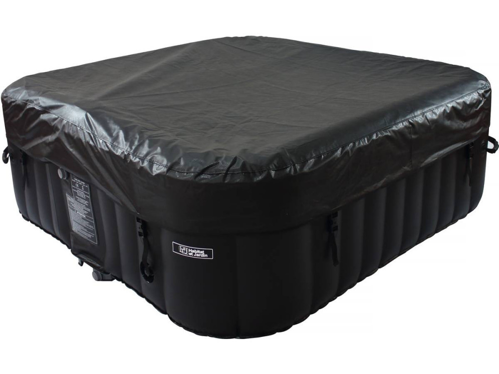 Nice" Inflatable Spa with floating LED circle - 6 seater - Grey/Black