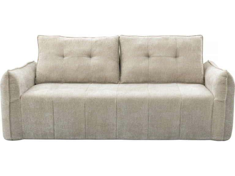 Silvano" straight sofa in textured fabric - 3 seater - Beige