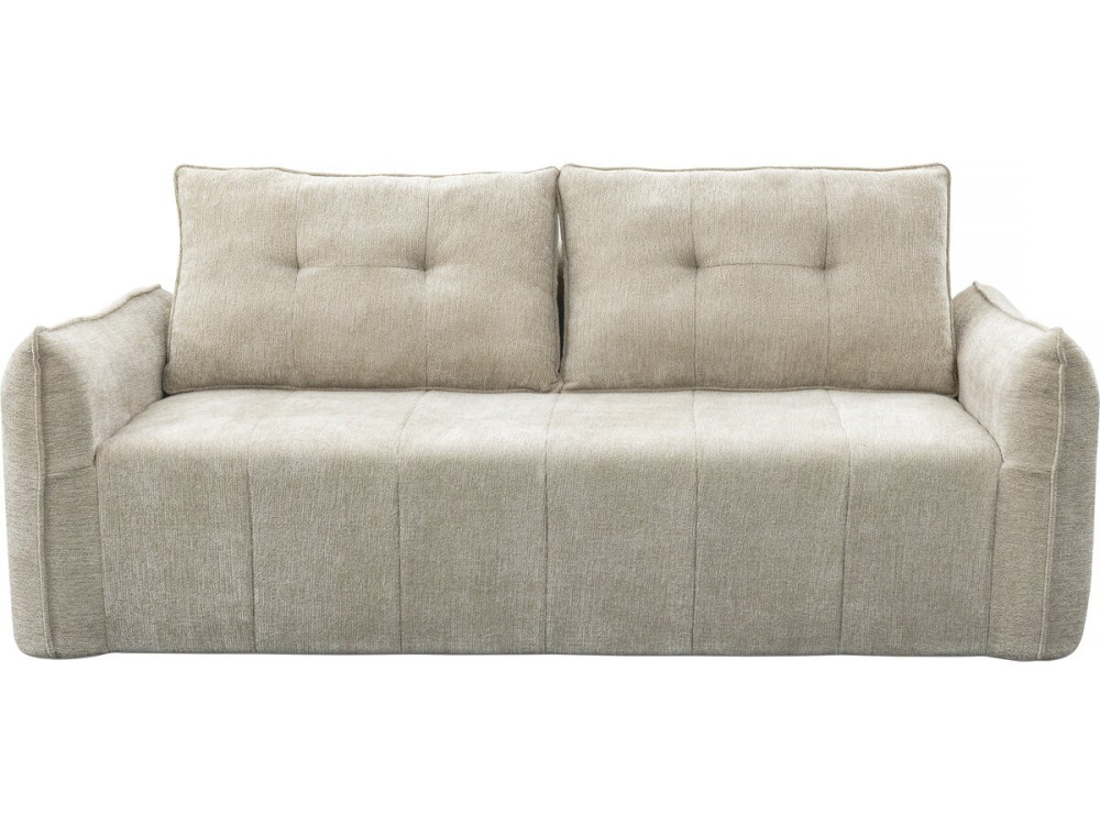 Silvano" straight sofa in textured fabric - 3 seater - Beige