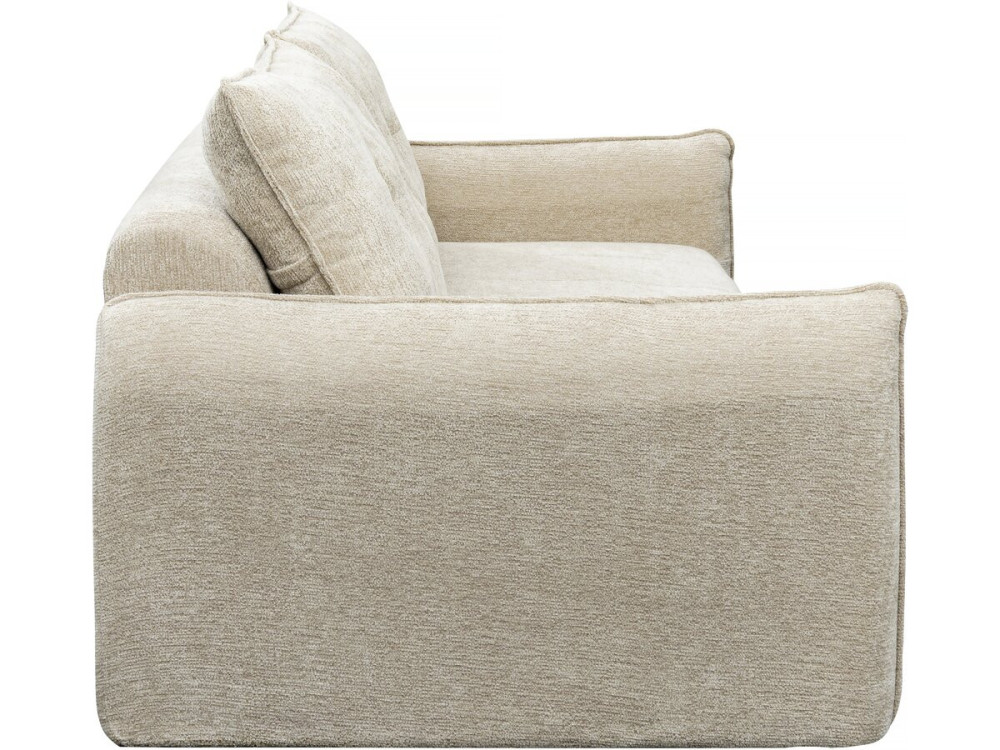 Silvano" straight sofa in textured fabric - 3 seater - Beige