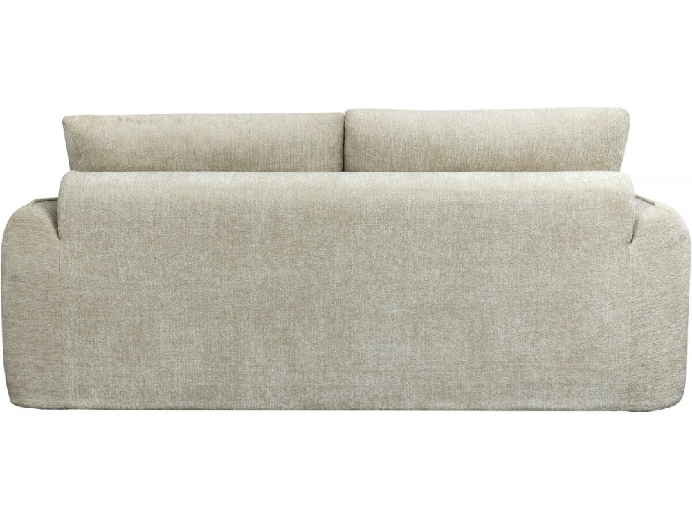 Silvano" straight sofa in textured fabric - 3 seater - Beige