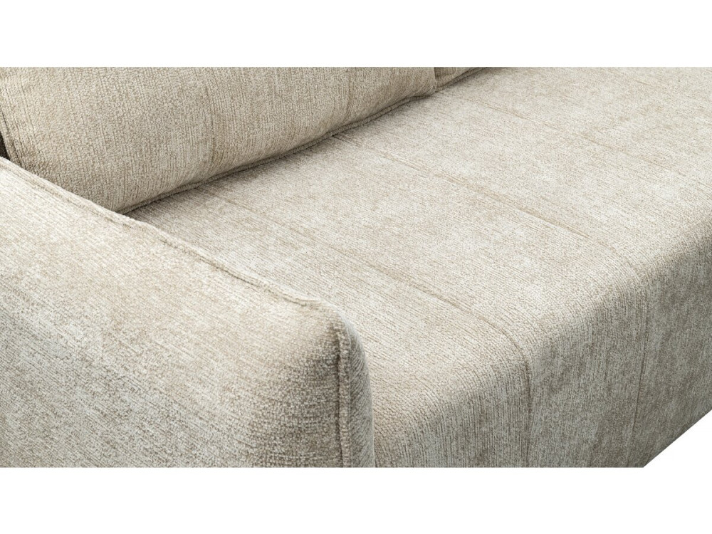 Silvano" straight sofa in textured fabric - 3 seater - Beige