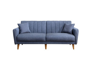 3-seater sofa bed in "Aqua" fabric 205 x 85 x 85 cm - Dark blue